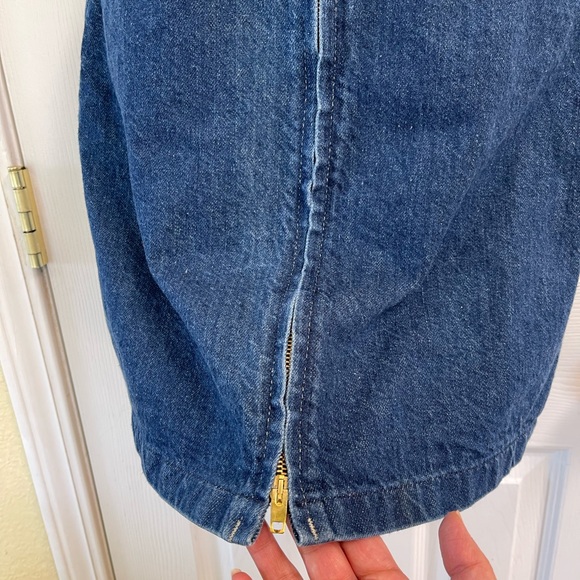 🐳VTG 80s/90s denim-zip front mini skirt-27 waist - Picture 3 of 7